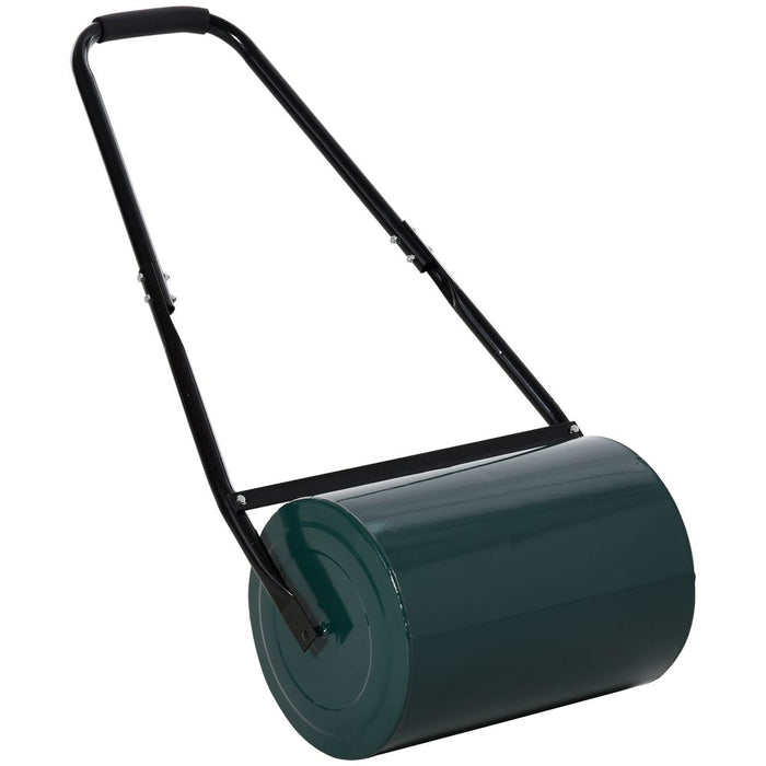 Outsunny 30cm Metal Lawn Roller-Deep Green - Flatten Your Garden with Ease