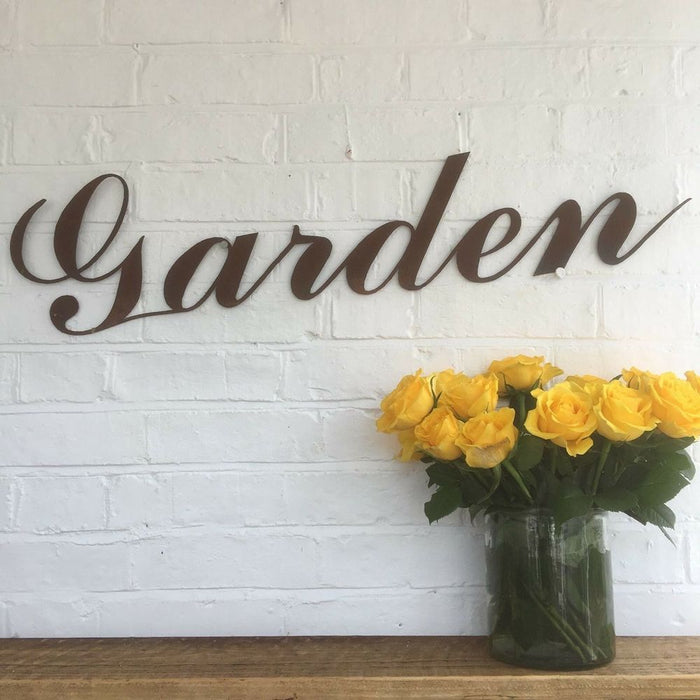 RUSTIC METAL GARDEN SIGN - Rusty Industrial Shabby Chic Decoration