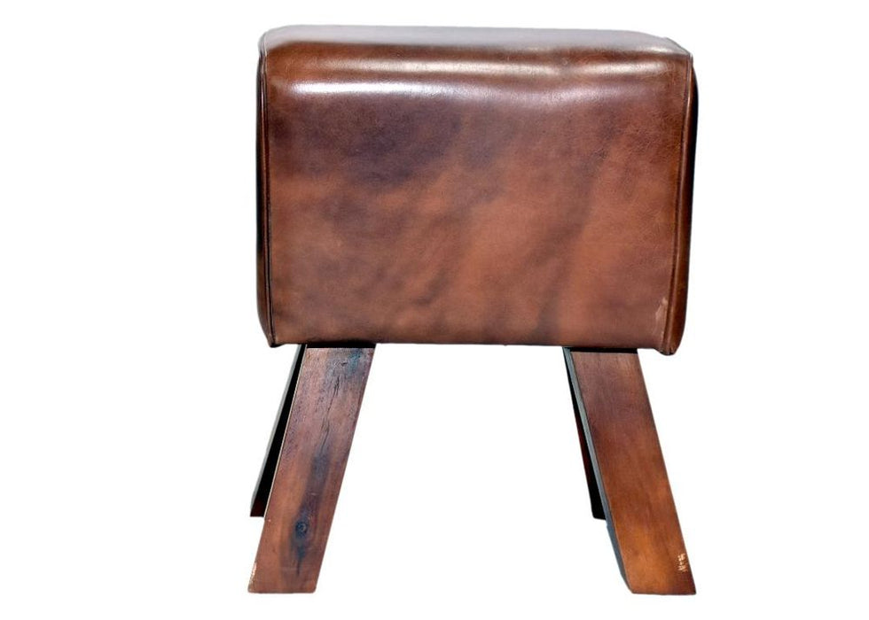 Premium Leather Footstool - Sturdy & Stylish - 50cm Size - High-Quality Craftsmanship