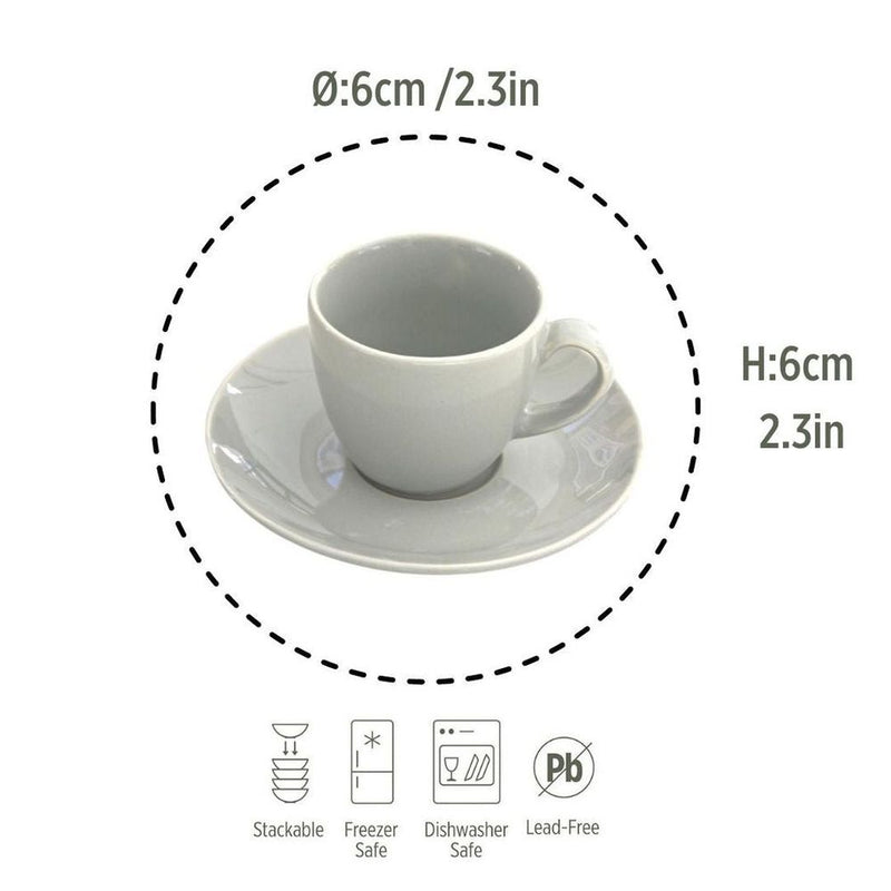 Porcelain Coffee&Tea Cup Espresso&Turkish Coffee Cups Light Grey