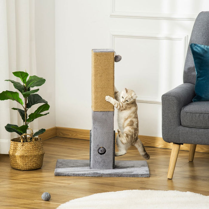 Premium Cat Scratching Post - Durable, Grey Scratcher Tree - 79cm - Activity Centre for Cats