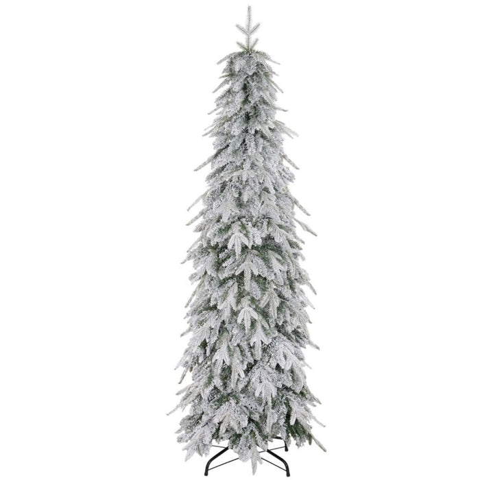 6 ft Christmas Tree Artificial Green Pencil Shaped snowy design