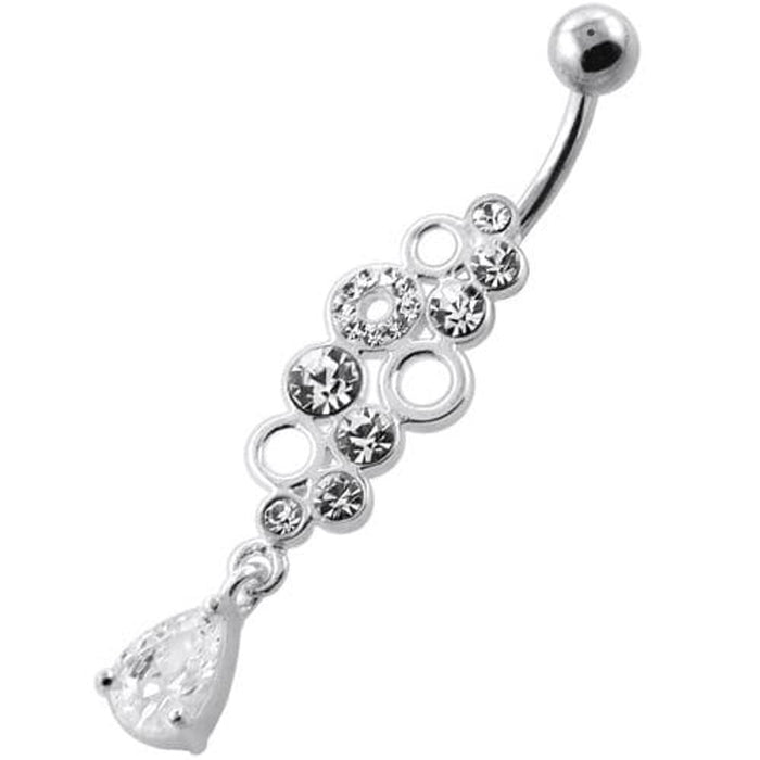 Jeweled Bubbles Dangling Navel Belly Banana