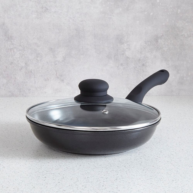 Cermalon 5pc Black Carbon Steel Cookware Set - Non-Stick, Dishwasher Safe, Induction Ready