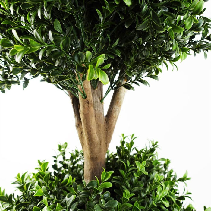 120cm Buxus Triple Ball Artificial Tree: UV Resistant, Outdoor Topiary