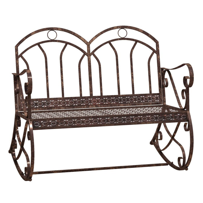 Outdoor Metal Garden Swing Bench - Rocking Chair Loveseat - Bronze - High Quality