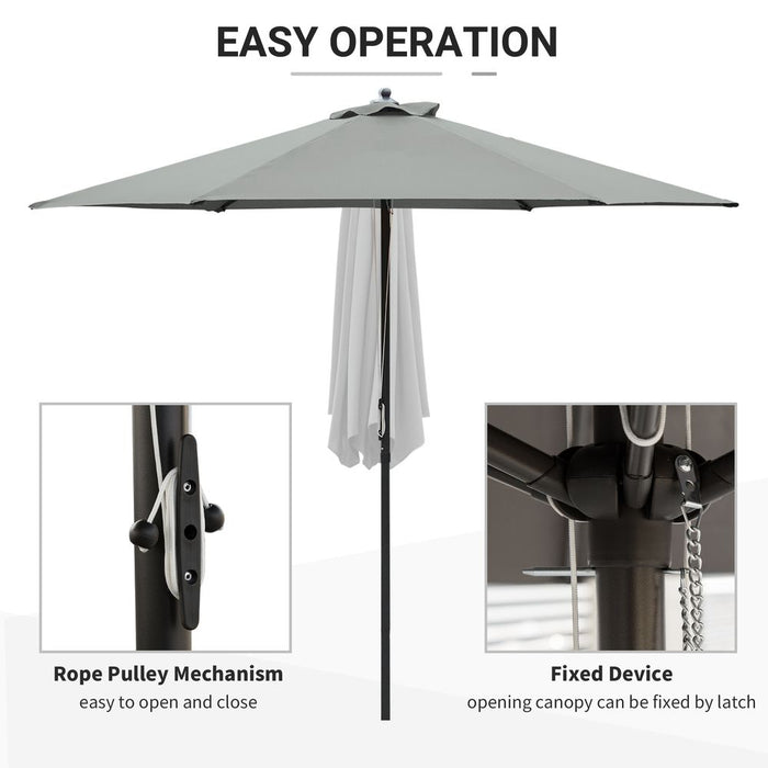 High-Quality Dark Grey Umbrella Parasol - 2.8m - Base Not Included