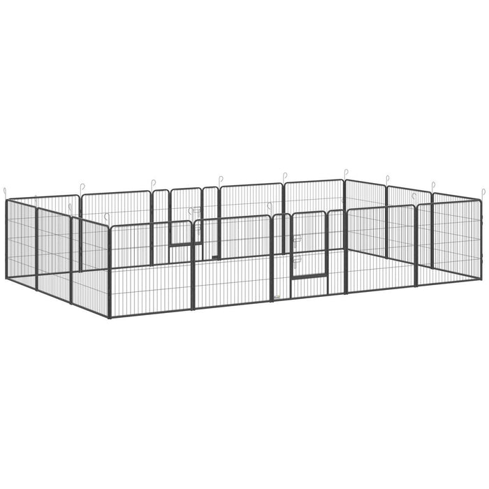 16 Panel Puppy Play Pen for Small & Medium Dogs | Heavy Duty & Spacious | 80Hcm