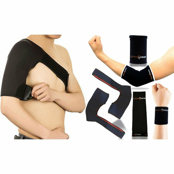 Flo Neoprene Shoulder Support Strap Or Copper Unisex Relief Compression Sleeve