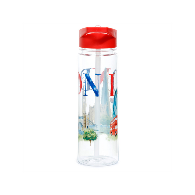 Travel-Friendly London Tour Water Bottle | 550ml | Reusable | Flip Straw