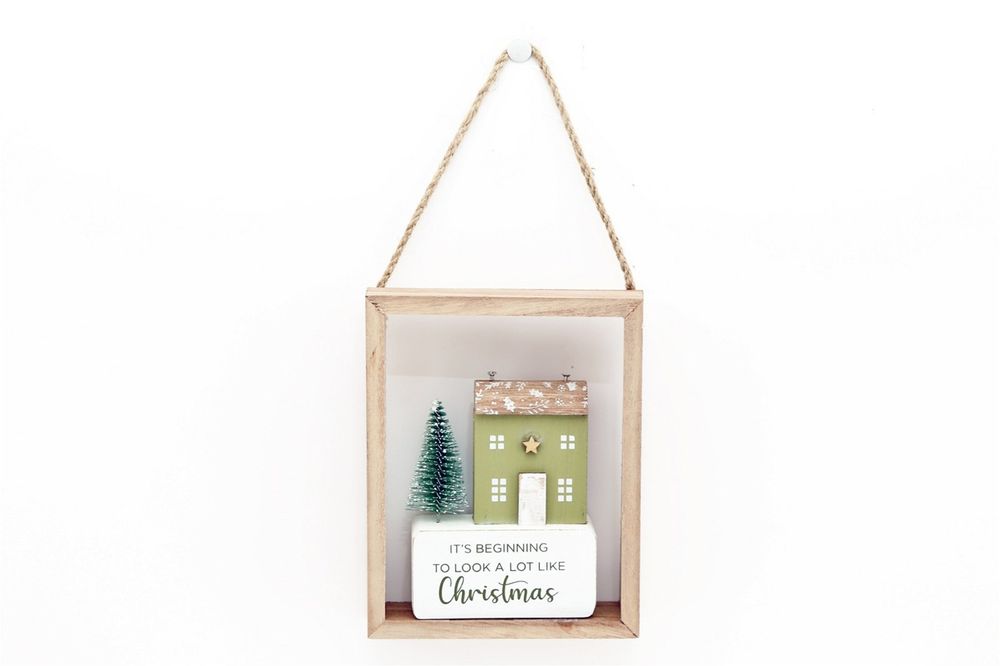 Festive Christmas House Hanging Decoration - 15cm