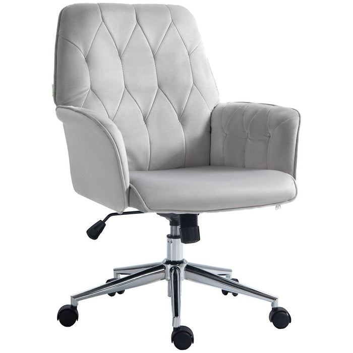 Premium Vinsetto Swivel Chair: Modern Style, Armrests, High-quality Upholstery, Light Grey - Perfect for Home Office!