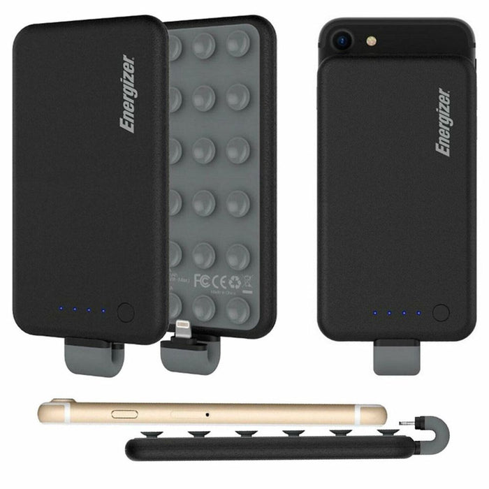 Energizer 4000mAh Power Bank - Black. Fast Charging. Compact Size. Attachable & Portable.