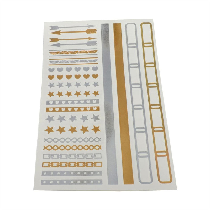 Trendy Metallic Shimmer Tattoos - Silver & Gold Foil Designs