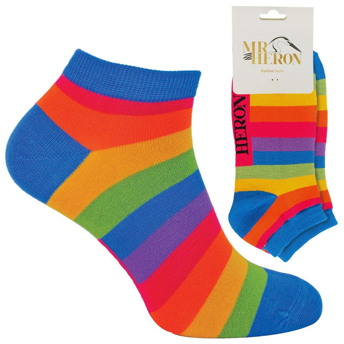 Mr Heron Mens Bamboo Rainbow Trainer Socks