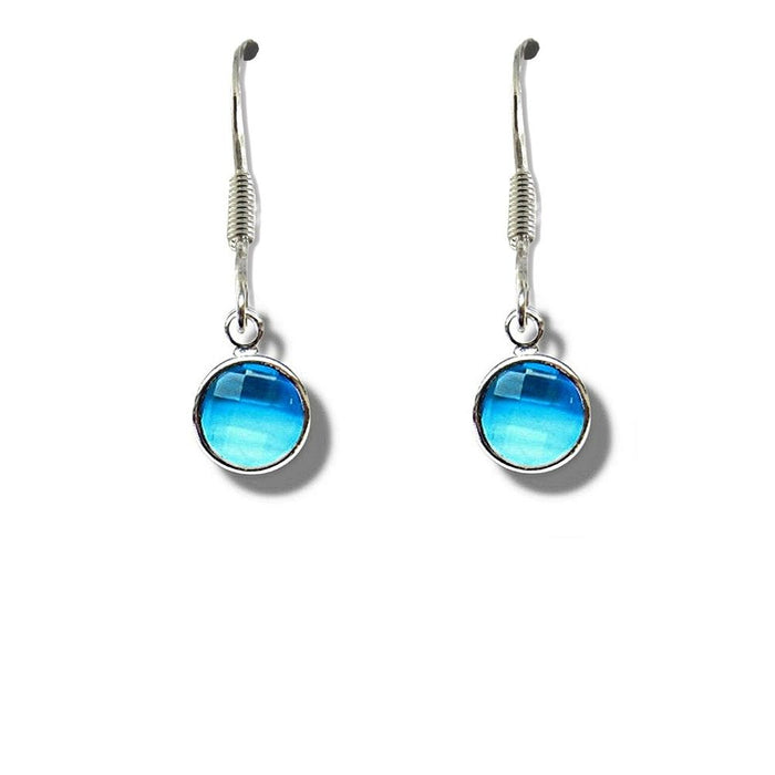 Premium Quality December Birthstone Drop Earrings - Teal