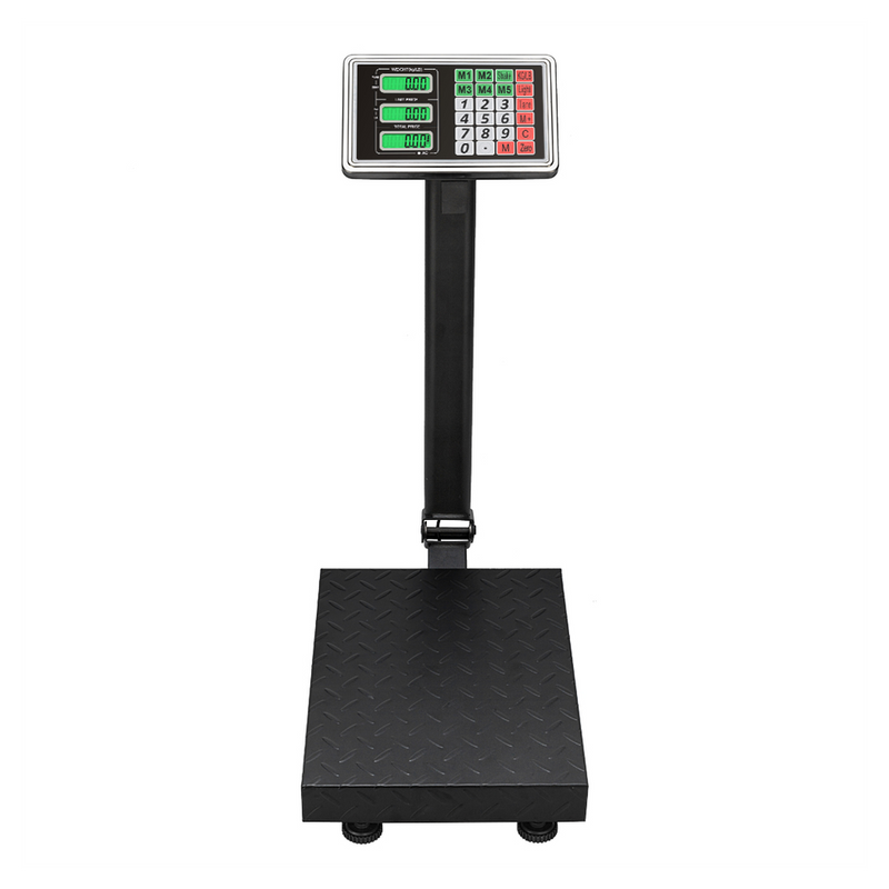 100KG/220lbs LCD Digital Personal Floor Postal Platform Scale with 30*40 Platform & 0.6mm Plate Black UK Plug