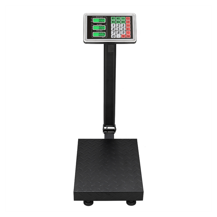 100KG/220lbs LCD Digital Personal Floor Postal Platform Scale with 30*40 Platform & 0.6mm Plate Black UK Plug