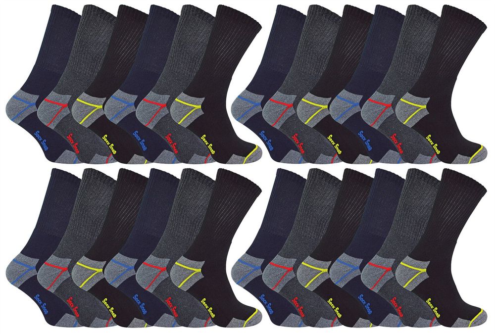 Ultimate Work Socks 6-11 UK - Heavy Duty, Steel Toe, Long Lasting - 3, 6, 12 Pairs