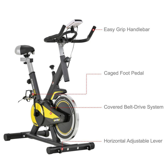 HOMCOM Exercise Bike 10KG Flywheel Cycling | Adjustable Resistance & LCD Display