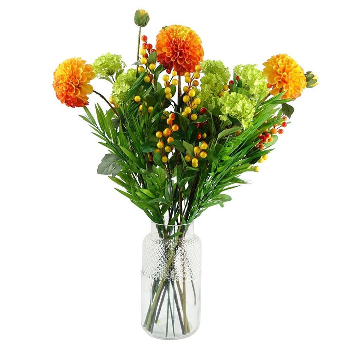 High-Quality Artificial Orange Berry Spray - Ideal for Decorations and Arrangements - 70cm Height