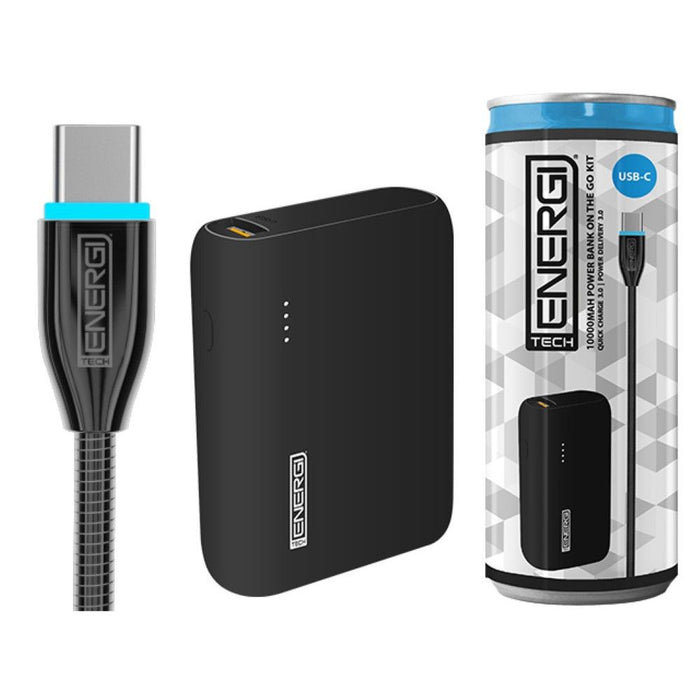 Ultra-Fast TE100 PD QC 3.0 USB-C 10000mAh Power Bank Bundle - Black | Lifetime Warranty Included