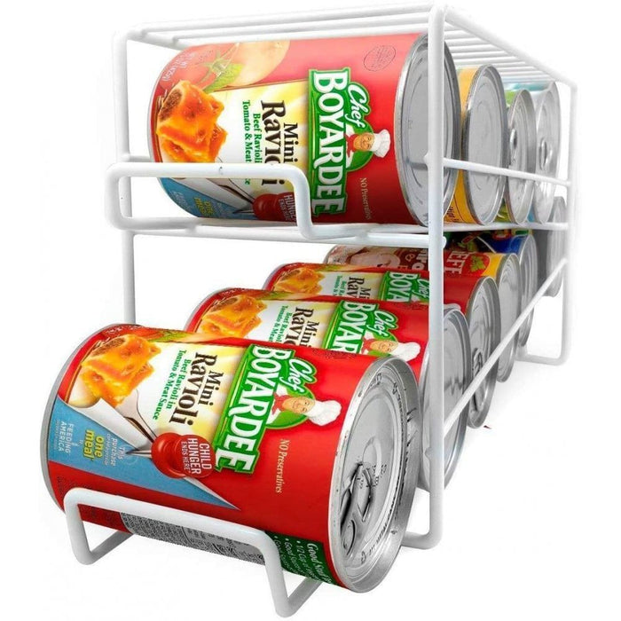 Organize and Display Drinks with Tin Can Dispenser Rack