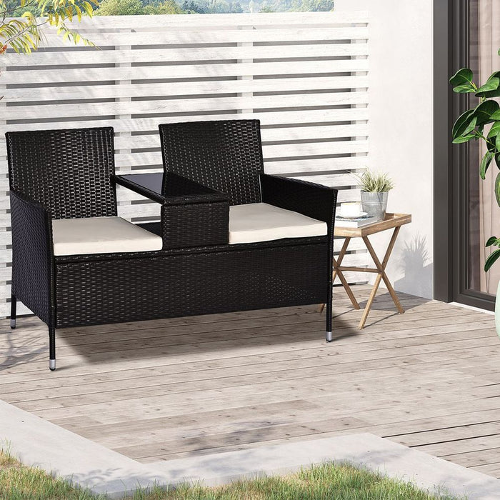 Stylish Double Rattan Sun Lounger - Yard, Patio, Deck & Garden Suitability - Comfortable Cushions - Durable & Portable