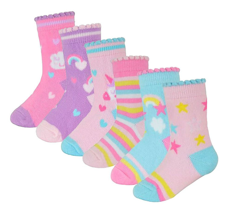 Baby Girls 6 Pack Unicorn Design Socks