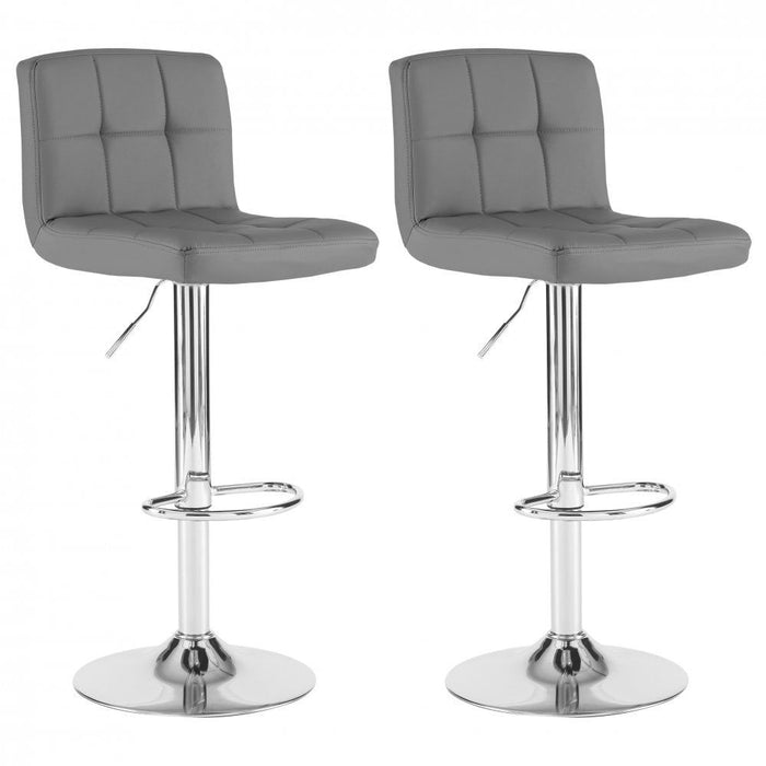 Faux Leather Bar Stool with Chrome Leg