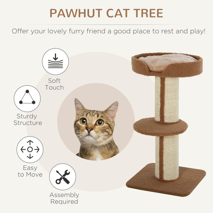 91cm Cat Tree Kitten Activity Center Tower Scratching Post Lamb Cashmere Perch