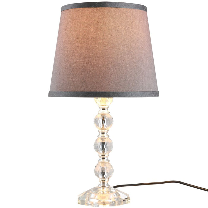 Sparkling Crystallite Table Lamp - Elegant Glass Base, Beautiful Fabric Shade