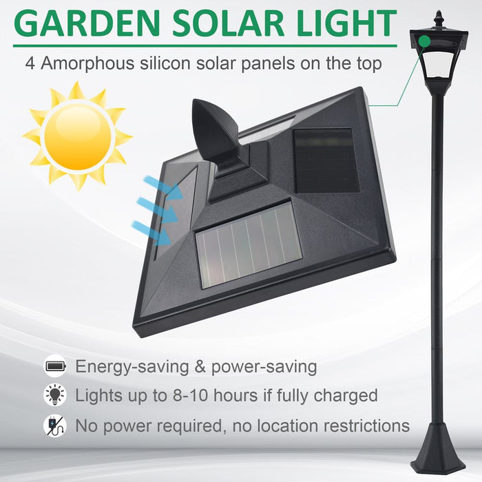 Premium Solar Lamp Post by Outsunny: Stylish, Automatic, Durable, IP44, 18Lx18Wx160H cm-Black