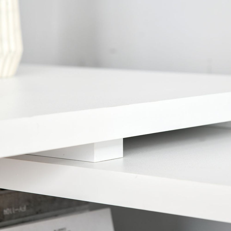 HOMCOM L-Shaped Computer Desk Home Office Workstation, White