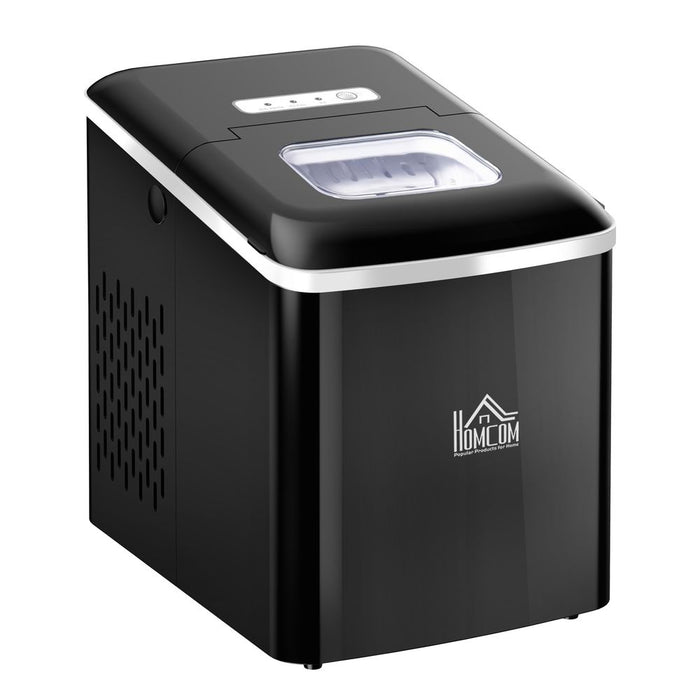 12kg/24H Ice Maker w/ Scoop Basket - Black | Perfect for Home Office