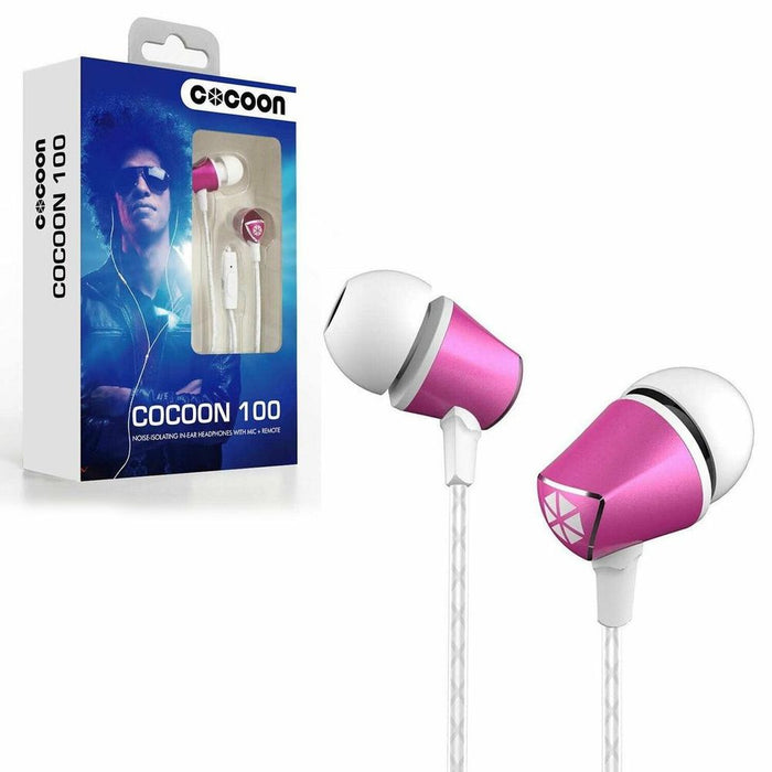 In-Ear Headphone for Smartphone - Cerise Pink - Noise-Isolating, Tangle-Free, Lightweight, High-Quality