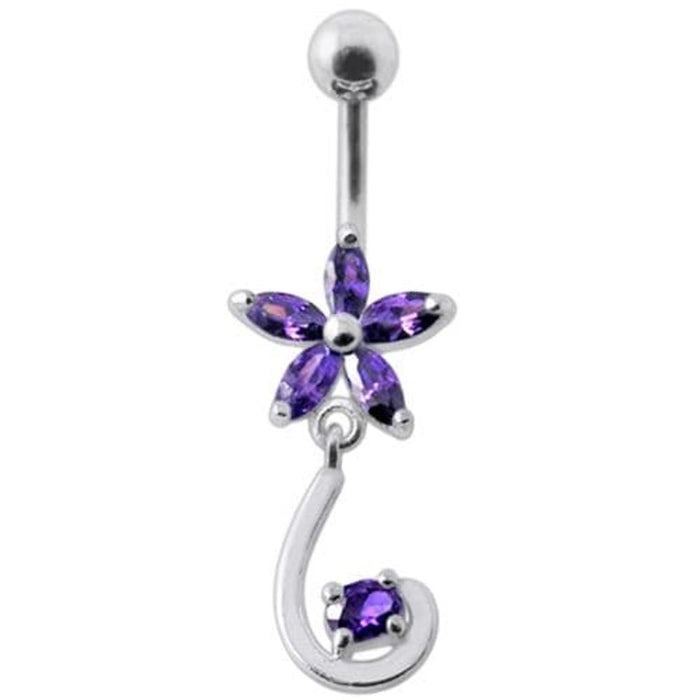 Fancy Jeweled Star Tail Dangling Belly Ring