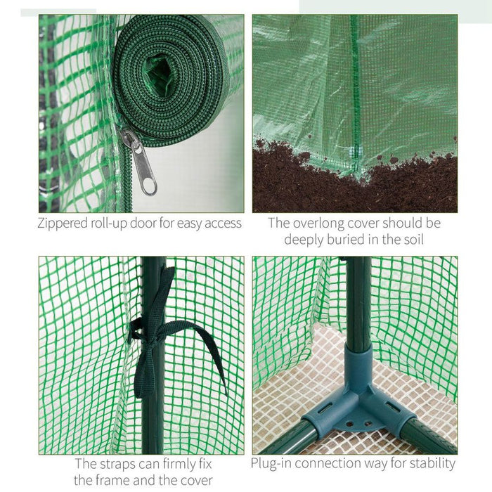 High-Quality 100x50x150cm Greenhouse PE Cover, Zipper Door, Outdoor, Green