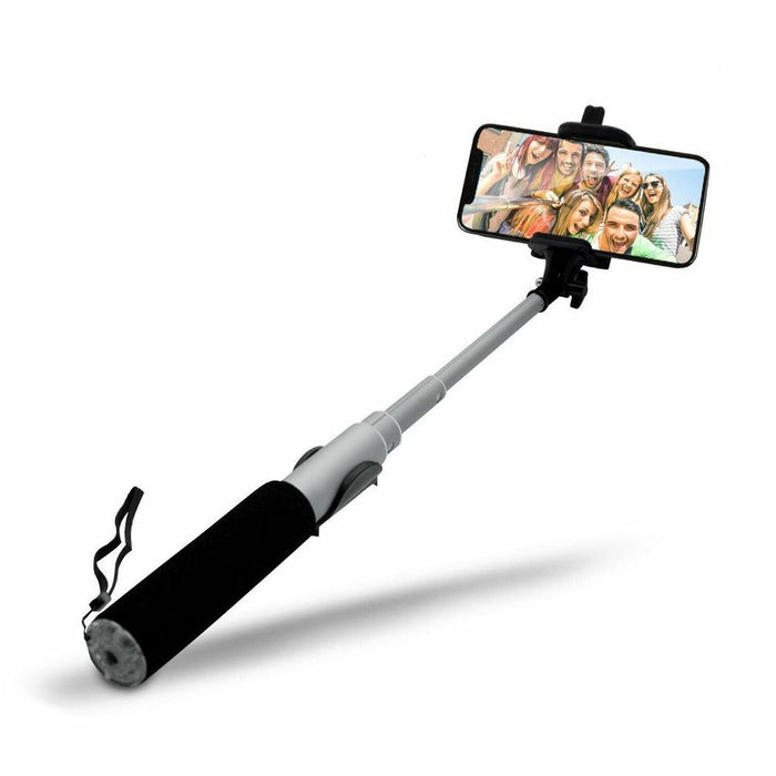 Aquarius Selfie Stick - Silver | Premium Aluminum Material | 5 Flex Sections | 270° Phone Holder | Extends 18-60cm