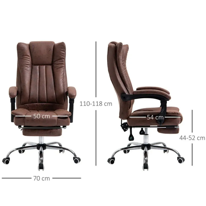 Premium Brown Executive Office Chair - High Back, Armrests, Footrest - Comfort & Functionality