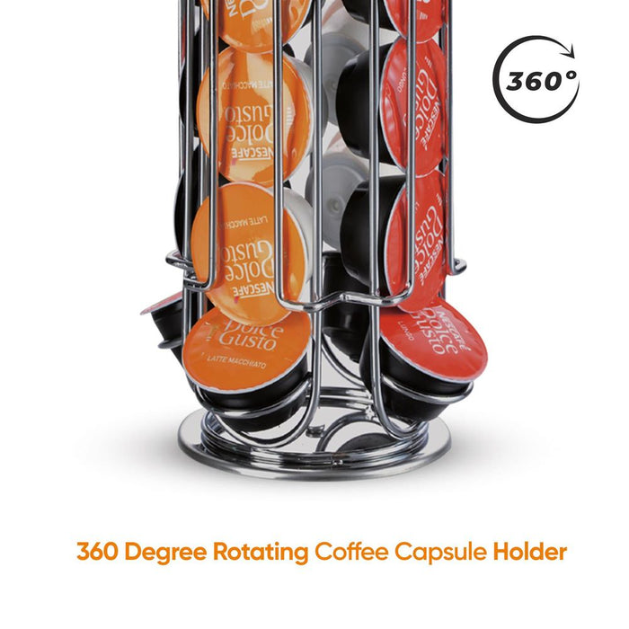 24-Capsule Coffee Pod Holder | Sleek &amp; Stylish Stainless Steel | Organize Your Kitchen