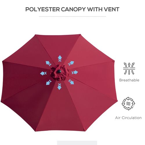 3m Umbrella, Tilt and CrankWine Red