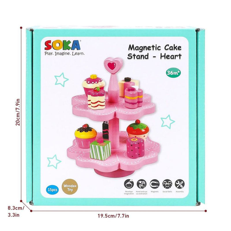 SOKA Magnetic Cake Stand - Heart 0000471: Charming toy for tea parties, role play, and educational development.
