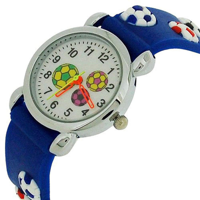 Relda 3D Soccer Blue Silicone Boy's Watch REL45