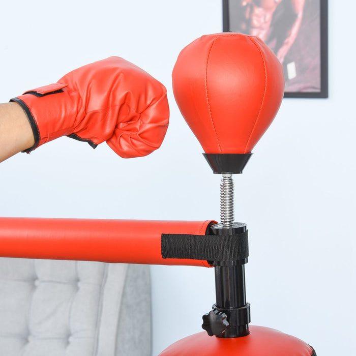 HOMCOM 155-205cm 3-IN-1 Freestanding Boxing Punch Bag Stand with Rotating Flexible Arm, Speed Ball, Waterable Base