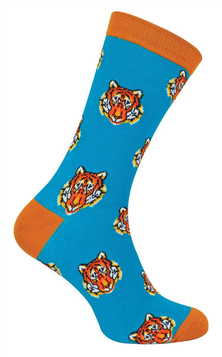 Mr Heron Animal Socks - Fun & Colorful Novelty Gift, Super Soft Bamboo, Colored Toe & Heel - 6-11 UK