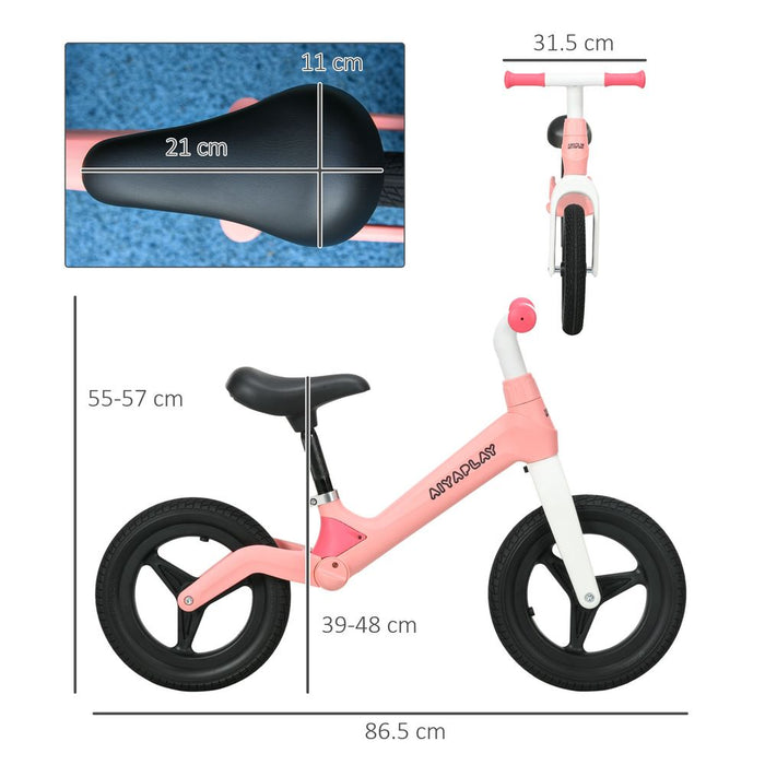 Premium Pink Baby Balance Bike - Adjustable Seat & Handlebar - High Quality & Safe - Ages 30-60 Months