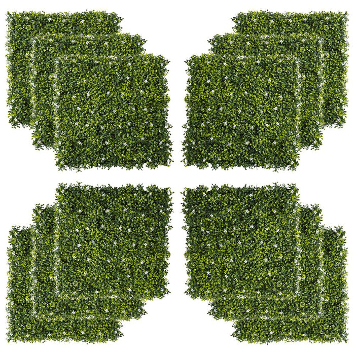 12PCS Artificial Boxwood Wall Panels 20" x 20" Grass Screen Milan Grass - Realistic, Low-Maintenance, Outdoor-Proof