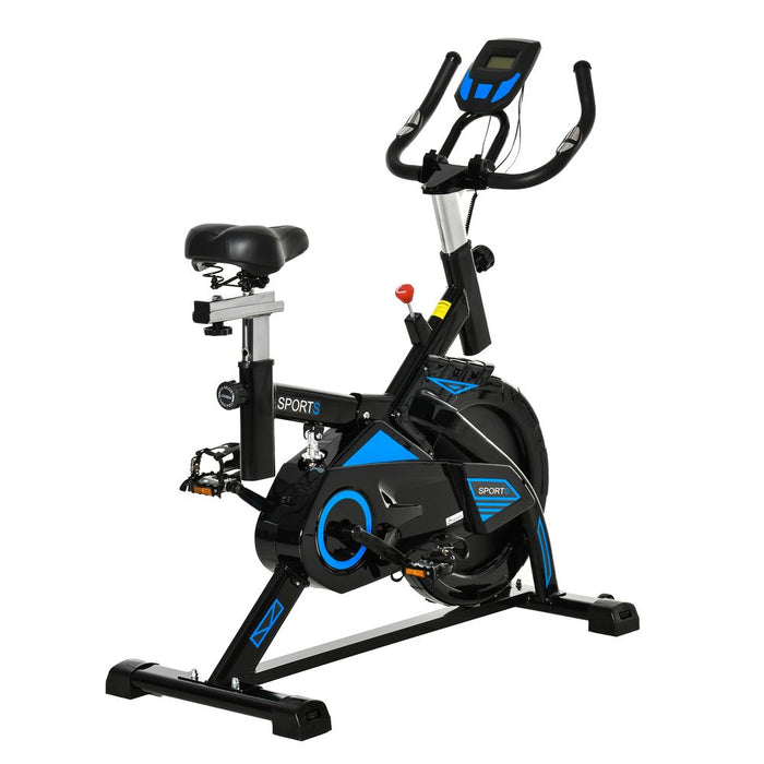 Premium HOMCOM Exercise Bike: Indoor Cycling Bicycle with LCD Monitor - Adjustable Seat & Handlebar - Ultimate Cardio Workout - Black