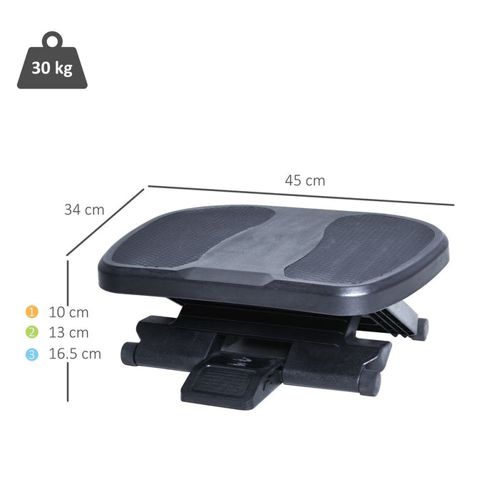 Adjustable Under-Desk Footrest Height Angle Tilt Anti-Slip HOMCOM